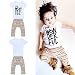 For0-4 years old,Clode® Kid Boys Outfit Clothes Printing T-shirt Tops+ Long Pants Trousers 1Set (100cm for 3 years old)