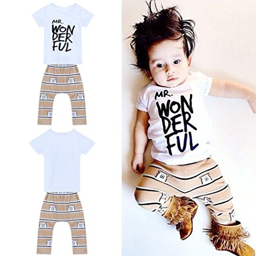 For0-4 years old,Clode® Kid Boys Outfit Clothes Printing T-shirt Tops+ Long Pants Trousers 1Set (100cm for 3 years old)