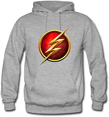 AHHACHI Custom Men Hoodie Barry Allen Flash Hooded Sweatshirt Jacket Coat -  Grey - 