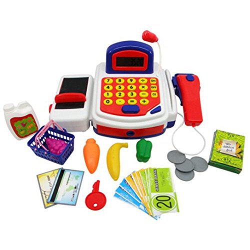 Winkey Kids Toy Pretend Play Electronic Cash Register Toy Realistic Actions & Sounds With Mic - Image 3