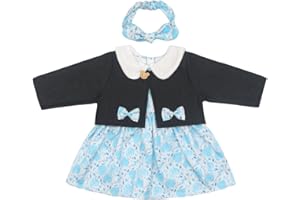 ZWOOS Vêtements de Poupée 50-55 cm, Ensemble Veste et Jupe Bleu Compatible avec New Born Baby de Poupée, Cadeaux pour Filles, Enfants
