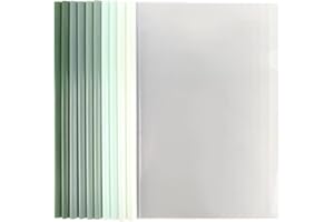 BIVBWQU Cartella A4, 10 Pezzi Plastica Verde, Rilegatura A4, Rapporto Copertina, Scuola, Ufficio
