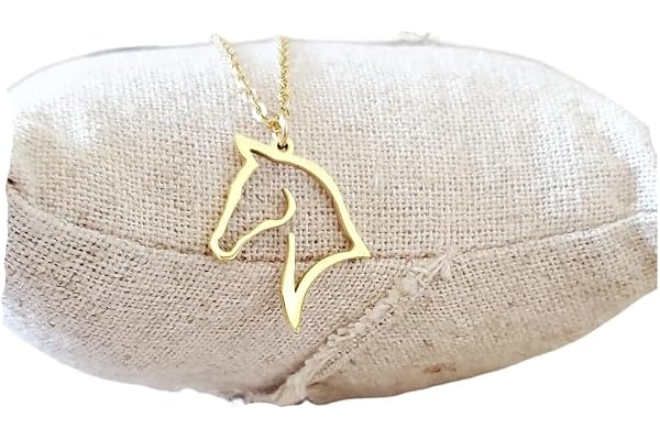 Collier Cheval acier inoxydable Or/Argent fait main cadeau anniversaire fille, noel