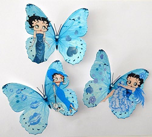Betty Boop blue 3D,Hollywood cartoon film stars,Betty Boop Bedroom Accessories,art deco,sexy Betty Boop,Home Decorations pretty butterflies,
