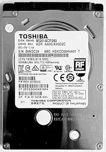 Toshiba 500 GB Laptop 7200 RPM Internal Hard Drive 2.5 inch (MQ01ACF050)