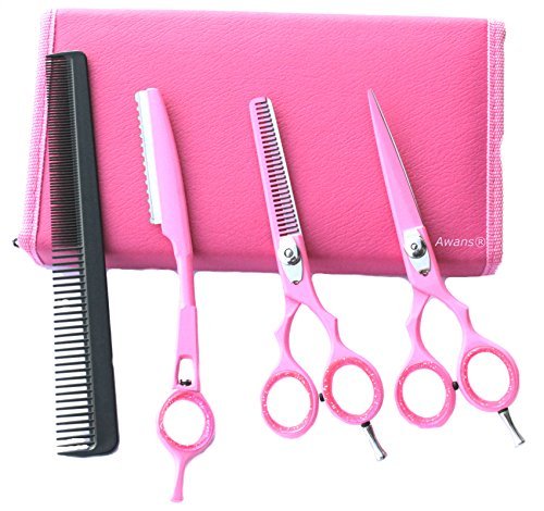 Hairdressing Barber Salon Scissors, Thinning Scissors, Thinning Razors set 5.5" Pink