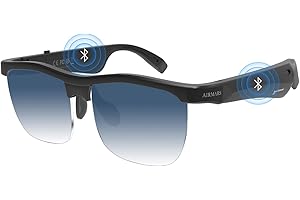 AIRMARS MG10 Smart Glasses for Men and Women, Bluetooth Sunglasses Built-in Speaker and Microphone, Blue Light Filtering, UV Protection, Bluetooth V5.3 Support Voice Assistant/Android/Mac/PC