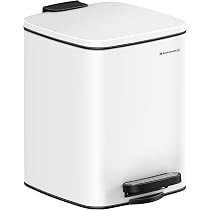 Pattumiera Da Cucina SONGMICS 50L A Pedale - Acciaio Crema, Secchio Rimovibile, Con 15 Sacchi