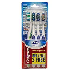 Colgate 360 Whole Mouth Clean Toothbrush - 4 Pcs (Buy 2 Get 2 Free)