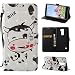 Produktbild Hülle für LG Stylus 2 LS775, Asnlove Tasche Hülle 3D Muster für LG G Stylo 2 K520 Flip Schutzhülle Zubehör Lederhülle mit TPU Silikon Inter Back Cover PU Leder Handytasche im Bookstyle Stand Funktion Kartenfächer Magnet Etui Schale Design Milchkuh in Weiß in Schwarz