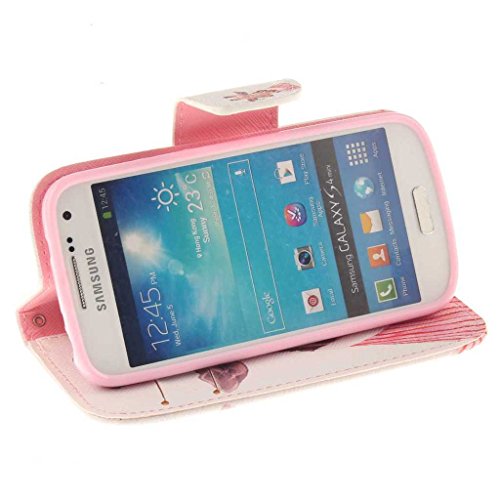 Samsung Galaxy S4 Mini Hülle, BoxTii® Schutzhülle + Frei Hartglas Displayschutzfolie, PU Leder Hülle mit Kartenfächern Magnetverschluss und Ständer Funktion für Samsung Galaxy S4 Mini, Kratzfeste Weiche Lederhülle Flip Wallet Ledertasche Wickelfalz Handyhülle mit Silikon Rückschale Case Cover für Samsung Galaxy S4 Mini (#6 Giraffe) - 3