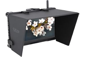 Nitze Cage pour Moniteur PortKeys BM7 II DS avec Pare-Soleil en Cuir PU, avec NATO Rail Intégré et Cold Shoe - JT-I04B