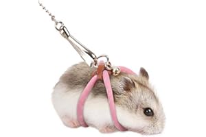 Bemvp Arnés De Hámster Mini Tracción Mascota Cuerda Correa De Plomo De Animal Pequeño Ajustable con Campana para Mascota Rata Ratón Hurón