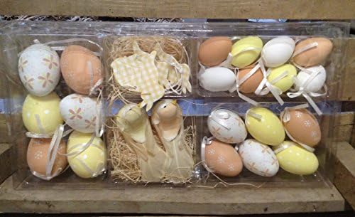 EASTER TREE YELLOW &amp; NATURAL MIXED DECORATION PACK