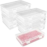 Varenzya 10 Pieces Small Storage Boxes with Lids | 15.5 &times; 9.2 &times; 3 cm Transparent Rectangular Plastic Storage Boxes, Small Box