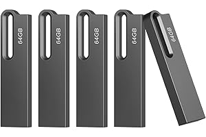 JOIOT 5 Stück USB Stick 64GB USB-Sticks 3.0 Speicherstick Mini Flash Drive Laufwerk High Speed Wasserdichtes Memory Stick für IOS Android Handy Linux Pad Laptop Schwarz
