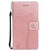 Produktbild Samsung Galaxy J7 2017 Hülle, Chreey Prägung [Katze Baum] Muster PU Leder Hülle Flip Case Wallet Cover mit Kartenschlitz Handyhülle Etui Schutztasche [Rose Gold]