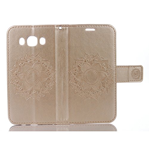 Für Samsung Galaxy J5 2016 Hülle Golden,Cozy Hut Datura Blumen Flip Case Wallet Cover mit Strap Tasche PU Leder Handytasche Lanyard Handyhülle Schutz Hüllen im Bookstyle Ledertasche mit Stand Funktion Kartenfächer Magnetverschluss Magnet Etui Schale Schutzhüllen für Samsung Galaxy J5 2016 / SM-J510 5,2 Zoll – golden - 7