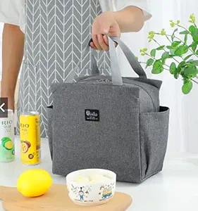 Jukkre Lunch Bags for Women and Men, Leak-Proof Water-Resistant Cooler Tote Bag Container for Adults, Kids, Light-Weight Portable Lunch Box for Office Work, Outdoor, Picnic, School| Multicolor, Cotton