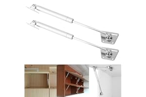 GAROSA 2PCs 100N Hydraulic Gas Struts Lift Support, Door Cabinet Hinge Lid Stay Kitchen Cupboard Door Gas Spring Shocks with Bottom Fixing Plate(Iron Head)