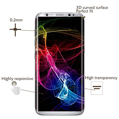 Galaxy S8  Protector de pantalla  3h Premium  3d cobertura completa   borde a borde  templado vidrio Protector de pantalla pel  cula de grosor HD Crystal Clear con 9H Dureza Para Samsung Galaxy S8  5 8  pulgadas