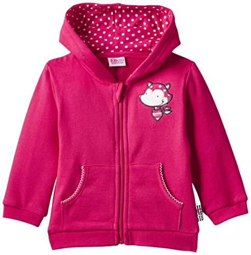 Eltern by Salt & Pepper Baby Girls E Jacket Fresh Fox uni mit Kap Plain Hooded Long Sleeve Sweatshirt, Pink (rasberry 872), 6-12 months (Manufacturer size: 80)