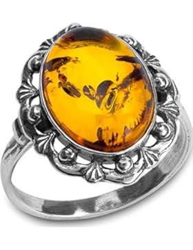 Bernstein Sterling Silber Klassisch Ring