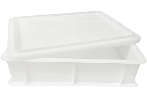 Majen QUVIDO Hefekiste für Pizza- und Brotteig | Kunststoffbox + Deckel 30x40x10 cm | Weiß | Kunststoffbehälter mit Deckel zur Gärung von Pizza- und Brotteig | Lebensmittelbehälter | Teigkasten