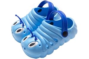 WANPUL Clogs Kinder Gartenschuhe Jungen Badeschuhe Mädchen Latschen rutschfeste Slippers Atmungsaktiv Hausschuhe mit Cartoon Raupe