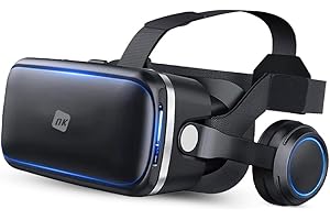 NK Casque Réalité Virtuelle - Casque VR avec Audio Compatible avec iPhone & Android (4,7" - 6,53" Smartphones), Angle de Vision 90-100 degrés, Rotation 360°, Cible et Pupille Réglable - Noir