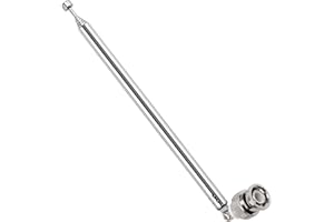 VooGenzek 75cm 7-Sekcyjna Antena Teleskopowa, Wymiana Anteny Teleskopowej, Zamiennik Anteny Teleskopowej, ze Złączem BNC, do Odbioru Radia TV DAB FM/AM Stereo