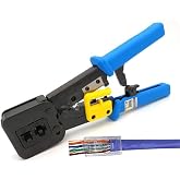 PrimeX PX-8060Y RJ45/RJ11 CAT6 Yeni Nesil Jak Pense, 8P8C RJ45 ve 6P4C RJ11 Uyumlu Network Telefon Kablo Ucu Sıkma Pensesi, K