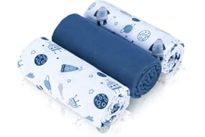 BABYSAFE Baby Safe Pack de 3 Mousselines Bébé 80x70 cm, Serviettes 100% Coton Bio Certifié Oeko-TEX Idéal comme Bavoir, Langes Coton Bambou