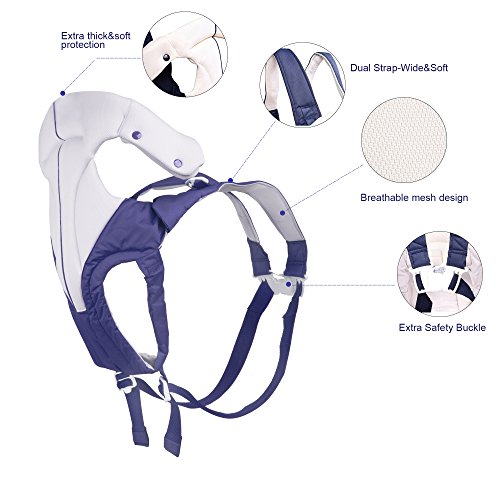 Youlanda 3 Positionen Babytrage als Bauchtrage, Baby Carrier, Rückentrage und Hüfttrage mit Kopfunterstützung für Neugeborene, Säugling und Kleinkinder - 3