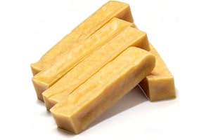 Dilecti Huesos de Queso Naturales - Los Masticables Naturales Muy Sabrosos, Duros y Duraderos Mantendrán a su Perro Ocupado Durante un Tiempo. (Talla L, Juego de 5)