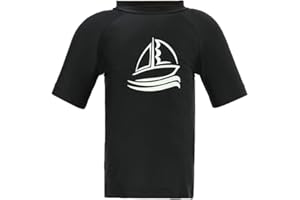 LACOFIA Boys Short Sleeve Rash Vest Kids Sun Protection Swimwear Children Rash Guard Quick Drying