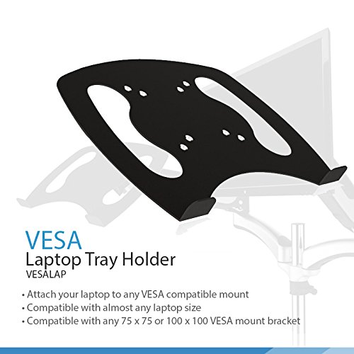 V7 VESALAP-1E Notebook-Halterung für VESA Tisch-/Wand-/Deckenhalterung (VESA 75×75 oder 100×100 , Auflagefläche 320x242mm, Stahl) schwarz - 4