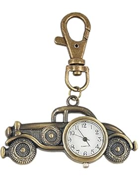 Bronzeton-Auto-Form-Uhr-Hummer-Haken-Schlüsselanhänger New