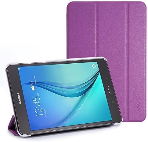 WOFALA Samsung Galaxy Tab A 8.0 case- Classic PU Leather Creative tri-fold Cover -High quality ultra-thin Smart Cover Case for Samsung Galaxy Tab A 8-Inch Tablet (with Auto sleep/ wake feature)-Purple