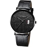 LuckhomeHerren Uhren Männer Sport Leder Armbanduhr Mann Luxus Coole Mode Lässige Analoge Uhr für Jugendliche Luxusuhren Quarzuhr Edelstahl Zifferblatt Casual Bracele Uhr（H）
