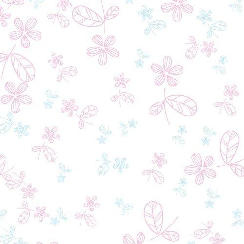 Baby Blue Pink Flowers Pastel Cellophane Gift Hamper Wrap 2 metres (folded) …