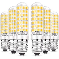 GLIME E14 LED Ampoule 6 Pack 6W Équivalent Halogène 50-65W 550lm 3000K Blanc Chaud AC220-240V Non-Dimmable 360°Angle Faisceau pour Hotte Aspirante Lampe de Chevet Cuisine