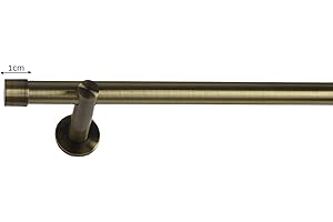 Sento 19mm Metall Gardinenstange Vorhangstange 1-läufig Messing Antik Modern Zoya 160 cm