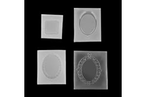 Sheens 4 Pezzi Stampo in Silicone, Resina epossidica Fai da Te Stampo Ovale Forma Quadrata Pendente Strumento per la Fabbricazione di Gioielli Fatti a Mano