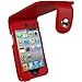 Produktbild igadgitz PU Leder Tasche Schutzhülle Etui Case Hülle in Rot für Apple iPod Touch 4G 4. Gen Generation 8gb 32gb & 64gb + Gürtelbefestigung + Display Schutzfolie