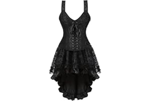 Grebrafan Corset Falda Tul de Fiesta Mujer Punk Corsés y Bustiers Disfraces
