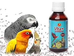 Pet Care International (PCI) Vita+ || Specially formulated for Birds || Helps Healthy Growth, Full Feathering & Brilliant Color || with Extra Vitamin C || 100ml