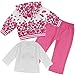 iiniim 3pcs Baby Girls Peony Coat + Long Sleeve T-shirt+ Pants Clothes Outfit Set Hot Pink 18-24 Months