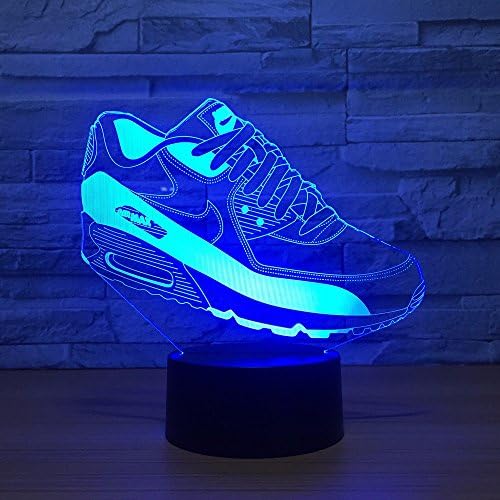 Creative USB Power Shoe 3D Remote Control ILLusion Night Light Stunning Visual Colors Changing Table Desk Optical Lamp Bedroom Children Room Decorative Household Nightlight Toy Holiday Gifts