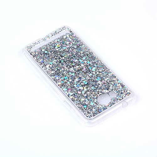 Huawei Y3 II Hülle,Silikon Schutzhülle für Huawei Y3 II,Huawei Y3 II Bling Hülle,Ukayfe Luxus Schön Shiny Glänzend Glitzer Weiche TPU Abdeckung Crystal Silikon Tasche Schutzhülle Shinning Strass Rückseite Hülle Etui Cover für Huawei Y3 II (Silber) - 4
